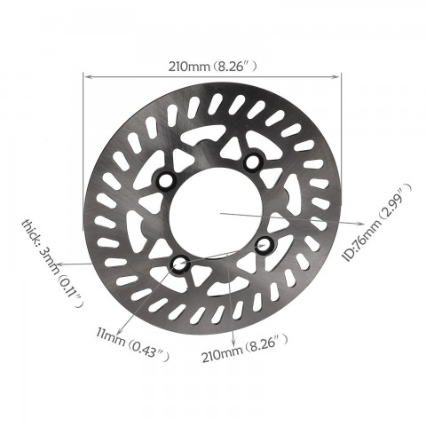 210mm 8.3" Front Brake Disc Rotor for Dirt Pit Bike 70cc-160cc CRF KLX SSR TTR